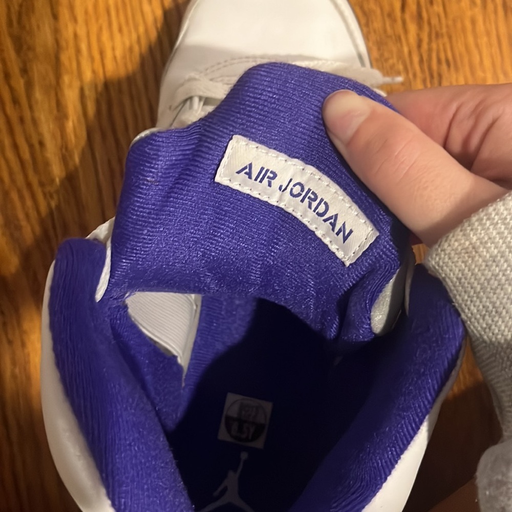Air Jordan Girls White and Purple Sneakers Size 6.5 - Picture 6 of 6